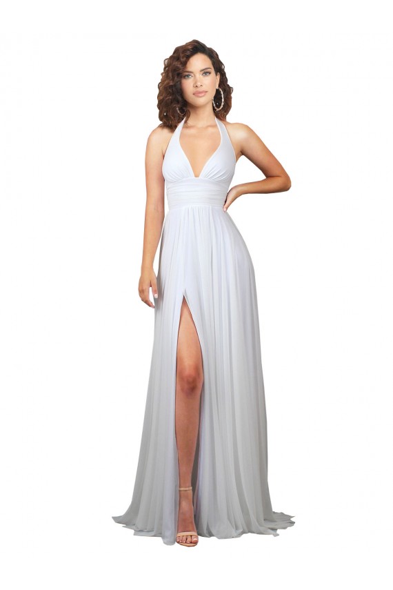 Soft Chiffon A-Line Sweep Train Sleeveless Low Back Semi Formal Evening Dress / Bridesmaid Dress Glasgow