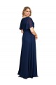 Soft Chiffon A-Line Long Short Flutter Sleeves Formal Plus Size Evening Gown / Prom Dress / Bridesmaid Dress Glasgow