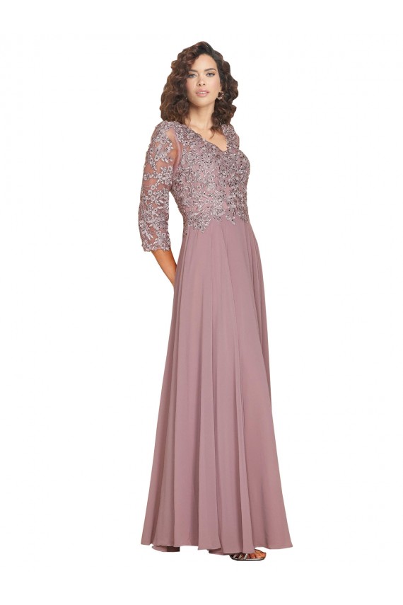 Soft Chiffon A-Line Long Long Sleeves Prom Dress / Bridesmaid Dress Glasgow