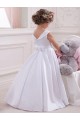 Satin & Lace Ball Gown Long Sleeveless Flower Girl Dresses Glasgow