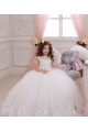 Tulle & Lace Ball Gown Chapel Train Sleeveless Flower Girl Wedding Dress Glasgow