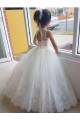 Tulle & Lace Ball Gown Long Sleeveless Keyhole Back Flower Girl Dress for Wedding Glasgow
