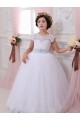 Tulle & Lace Ball Gown Chapel Train Cap Sleeves Flower Girl Dresses Glasgow