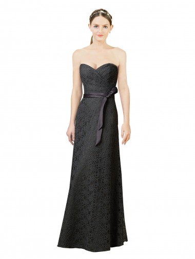 Lace Sheath Long Sleeveless Bridesmaid Dress Glasgow
