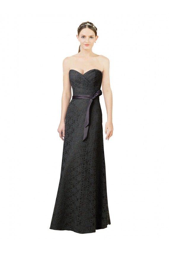 Lace Sheath Long Sleeveless Bridesmaid Dress Glasgow