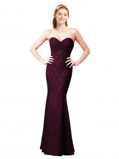 Lace A-Line Long Sleeveless Bridesmaid Dress Glasgow
