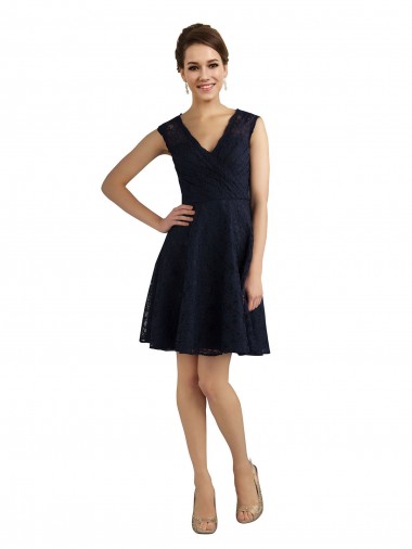 Lace A-Line Knee Length Sleeveless Bridesmaid Dress / Evening Dress Glasgow