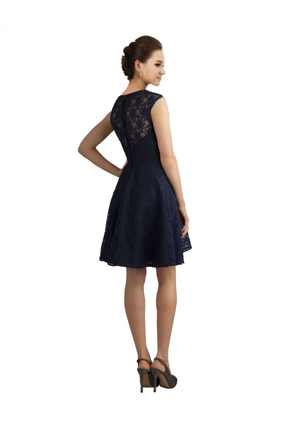 Lace A-Line Knee Length Sleeveless Bridesmaid Dress / Evening Dress Glasgow