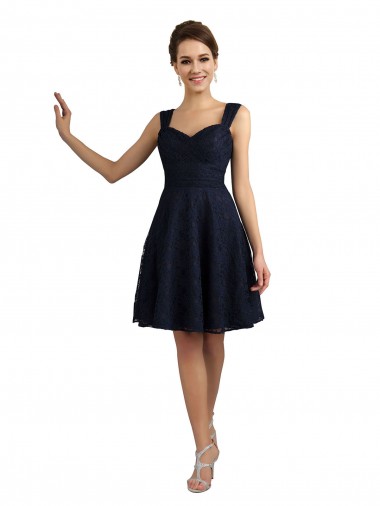 Lace A-Line Knee Length Sleeveless Bridesmaid Dresses Glasgow