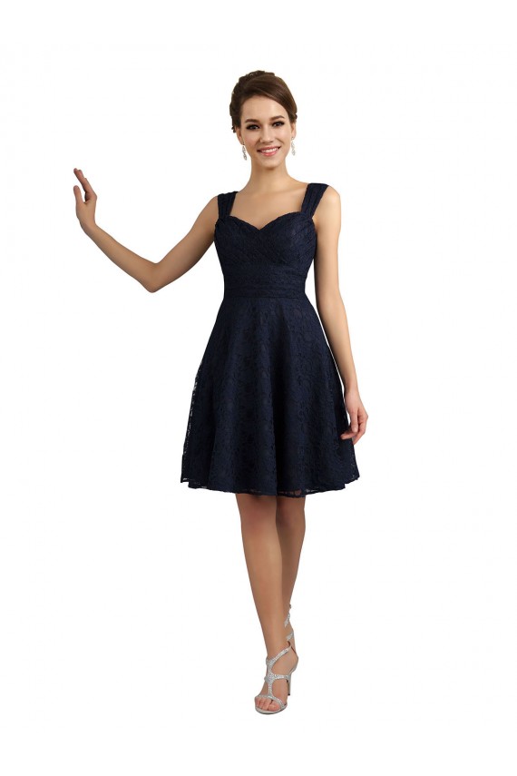 Lace A-Line Knee Length Sleeveless Bridesmaid Dresses Glasgow
