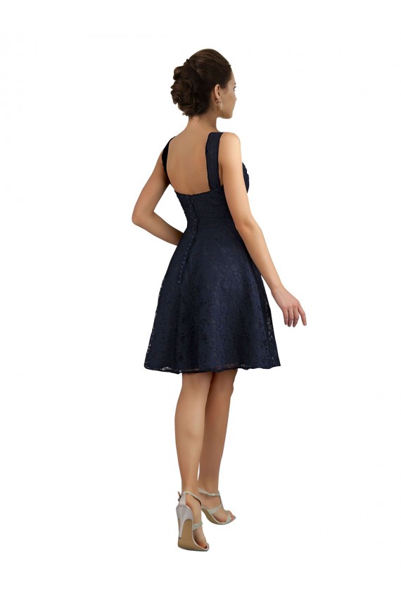 Lace A-Line Knee Length Sleeveless Bridesmaid Dresses Glasgow