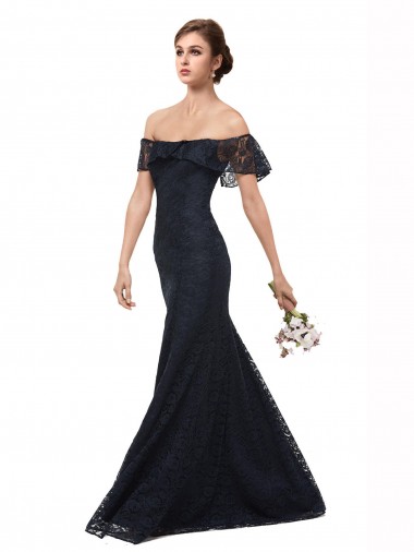Lace Mermaid Long Flutter Sleeves Prom Dress / Bridesmaid Dress Glasgow