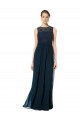Chiffon & Lace A-Line Long Sleeveless Keyhole Back Bridesmaid Dress Glasgow