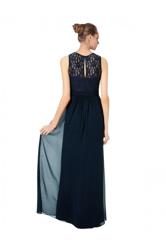Chiffon & Lace A-Line Long Sleeveless Keyhole Back Bridesmaid Dress Glasgow