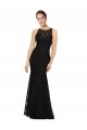 Lace Sheath Long Sleeveless Open Back Black Bridesmaid Dresses Glasgow