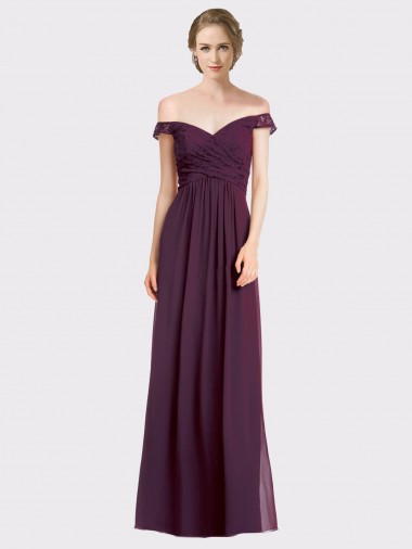 Soft Chiffon & Lace Long Sleeveless Low Back Bridesmaid Dress Glasgow
