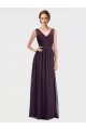 Chiffon & Lace A-Line Long Sleeveless V-Back Bridesmaid Dress / Evening Dress Glasgow