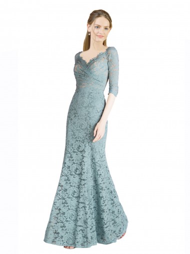 Lace A-Line Long Half Sleeves Prom Dress / Bridesmaid Dress Glasgow