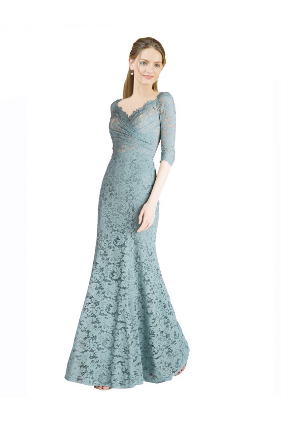 Lace A-Line Long Half Sleeves Prom Dress / Bridesmaid Dress Glasgow