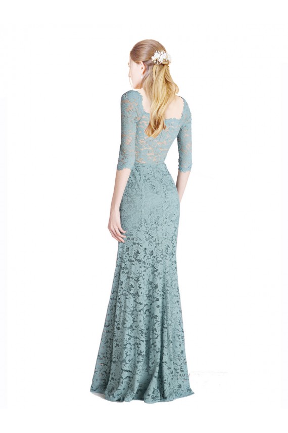Lace A-Line Long Half Sleeves Prom Dress / Bridesmaid Dress Glasgow
