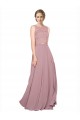Soft Chiffon & Lace A-Line Long Sleeveless Black Tie Prom Dress / Bridesmaid Dress Glasgow