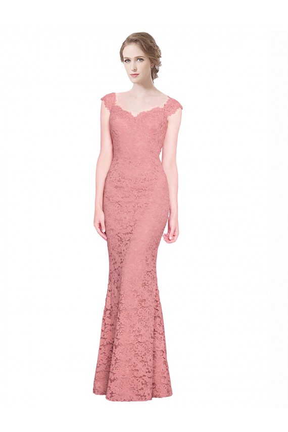 Lace Mermaid Long Sleeveless Salmon Prom Dresses Glasgow