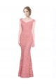 Lace Mermaid Long Sleeveless Salmon Prom Dresses Glasgow