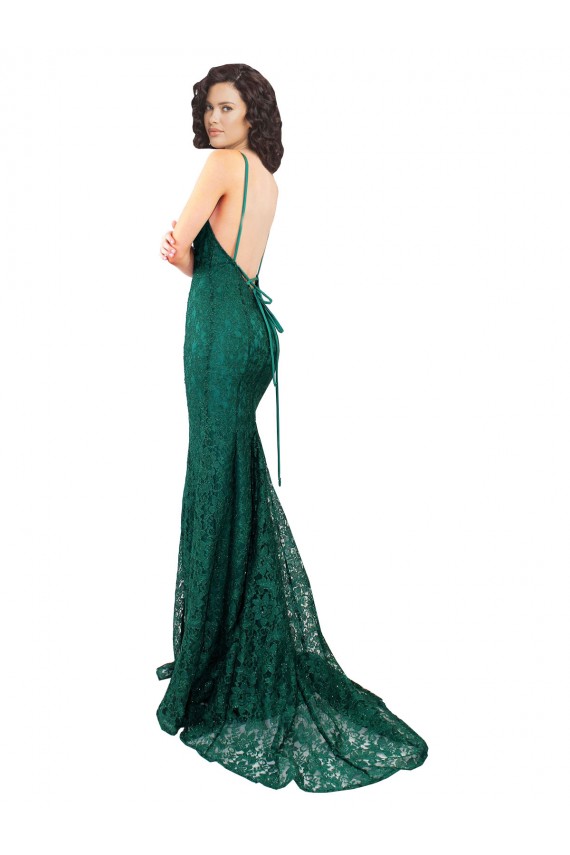 Lace Mermaid Long Sleeveless Open Back Black Tie Evening Gown / Prom Dress / Bridesmaid Dress Glasgow
