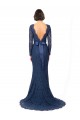 Lace Mermaid, Sheath Sweep Train Long Sleeves V-Back Bridesmaid Dress Glasgow
