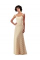Lace A-Line Long Sleeveless Champagne Bridesmaid Dresses Glasgow