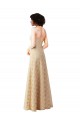 Lace A-Line Long Sleeveless Champagne Bridesmaid Dresses Glasgow