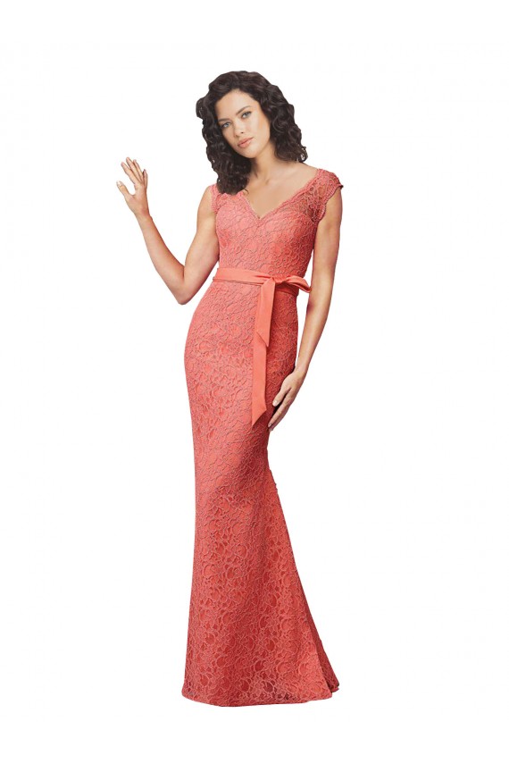 Lace Mermaid Long Sleeveless Open Back Bridesmaid Dress Glasgow