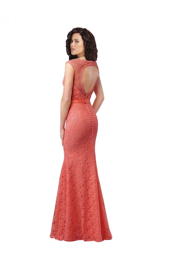 Lace Mermaid Long Sleeveless Open Back Bridesmaid Dress Glasgow