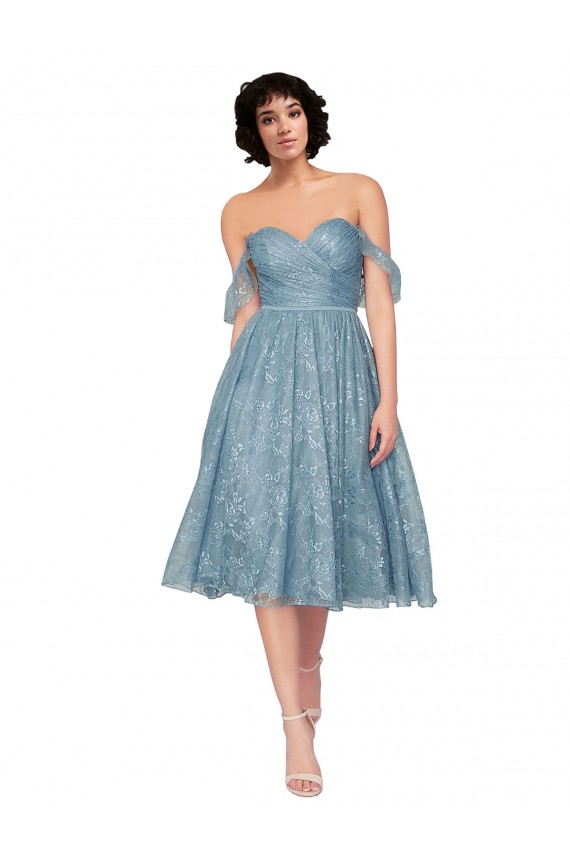 Lace A-Line Knee Length Sleeveless Keyhole Back Bridesmaid Dress Glasgow