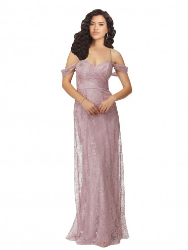 Lace A-Line Long Sleeveless Criss Cross Back Bridesmaid Dress Glasgow