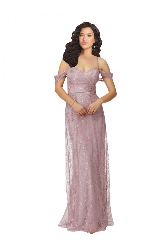 Lace A-Line Long Sleeveless Criss Cross Back Bridesmaid Dress Glasgow