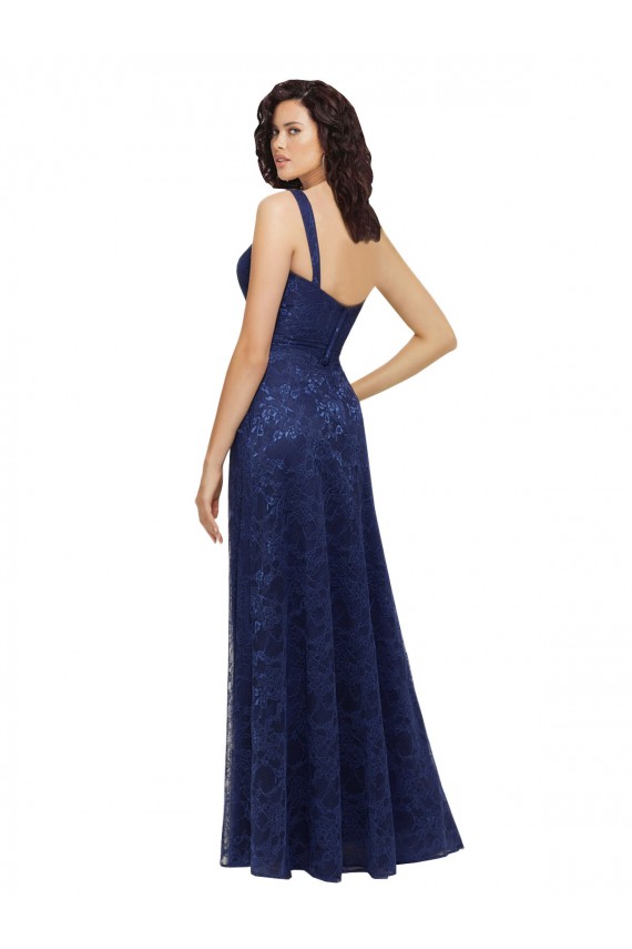 Lace A-Line Long Sleeveless Low Back Bridesmaid Dress Glasgow