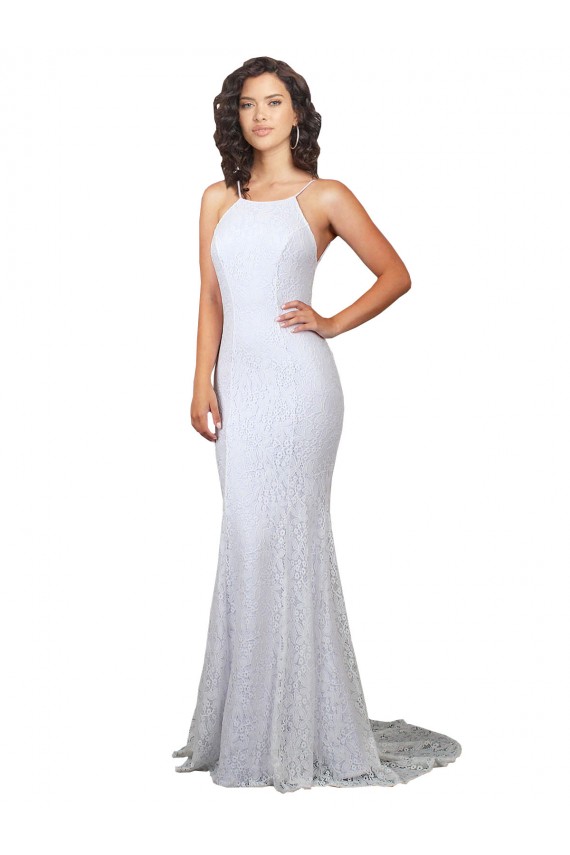 Lace Mermaid Sweep Train Sleeveless Backless Wedding Dress Glasgow