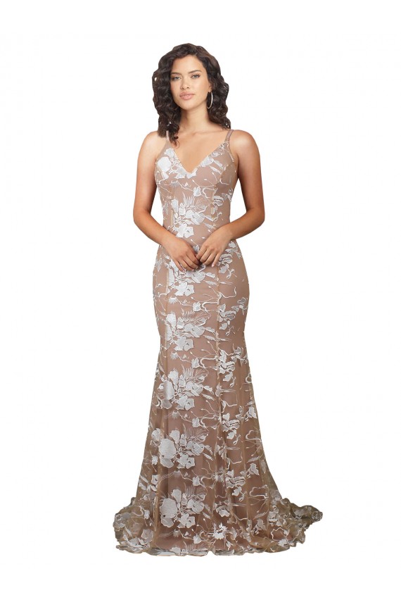 Lace Mermaid Sweep Train Sleeveless Open Back Wedding Dress Glasgow