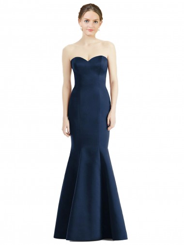Satin Mermaid Long Floor Length Sleeveless Bridesmaid Dress Glasgow