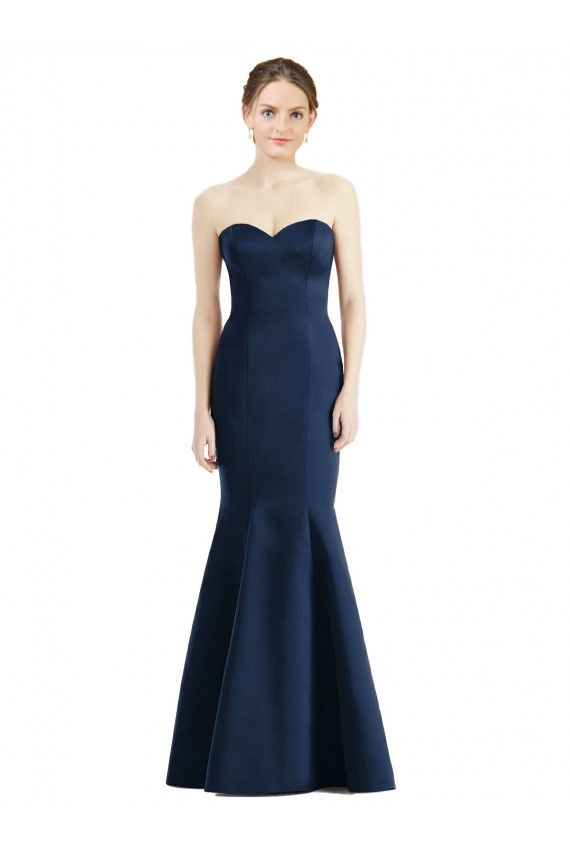 Satin Mermaid Long Floor Length Sleeveless Bridesmaid Dress Glasgow