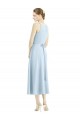 Satin A-Line Tea Length Sleeveless Bridesmaid Dress Glasgow