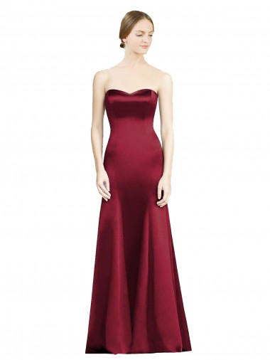 Satin Mermaid Mermaid Sleeveless Burgundy Bridesmaid Dress Glasgow