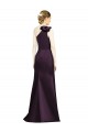 Satin Mermaid Long Sleeveless Grape Bridesmaid Dress Glasgow