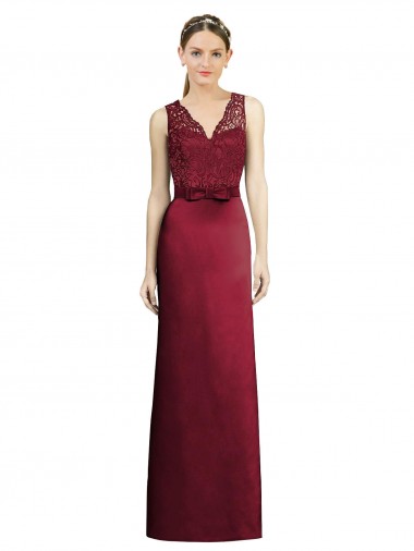 Satin & Lace A-Line Long Sleeveless Bridesmaid Dress Glasgow