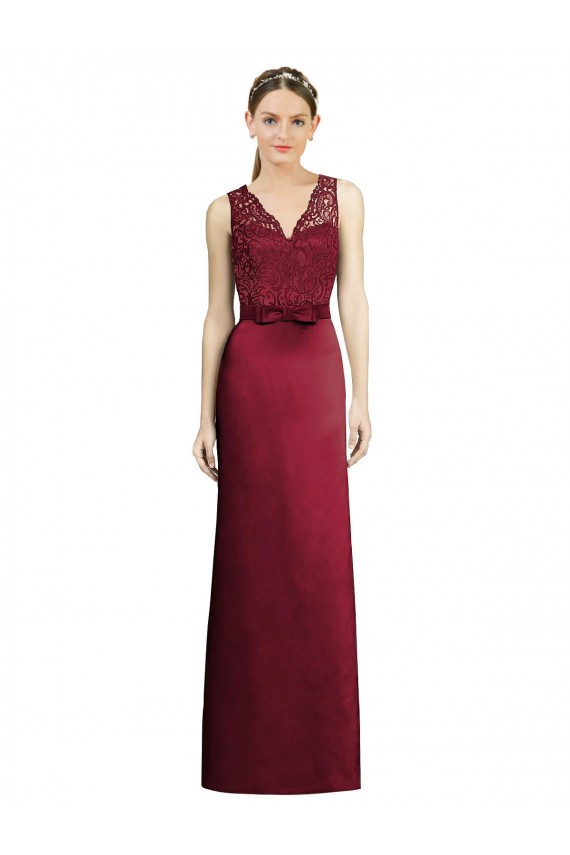 Satin & Lace A-Line Long Sleeveless Bridesmaid Dress Glasgow
