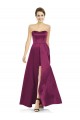 Satin A-Line Long Sleeveless Merlot Bridesmaid Dress Glasgow