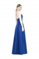 Satin A-Line Long Sleeveless Criss Cross Open Back Bridesmaid Dress Glasgow