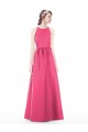 Satin A-Line Long Sleeveless Keyhole Back Bridesmaid Dress Glasgow
