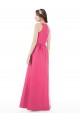 Satin A-Line Long Sleeveless Keyhole Back Bridesmaid Dress Glasgow